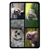 Pet Memorial Photo Collage Name with Dates Magneet (Verticaal)