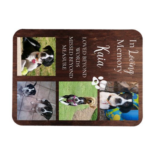 Pet Memorial Photo Keepomwille Personalized Magneet (Horizontaal)