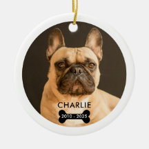 Pet Memorial Photo Ornement de Noël avec QR Code