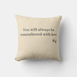 Pet Memorial Pillow – Remembered with Love Kussen
