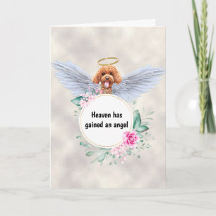 Pet memorial poodle dog angel vleugels gedicht kaart