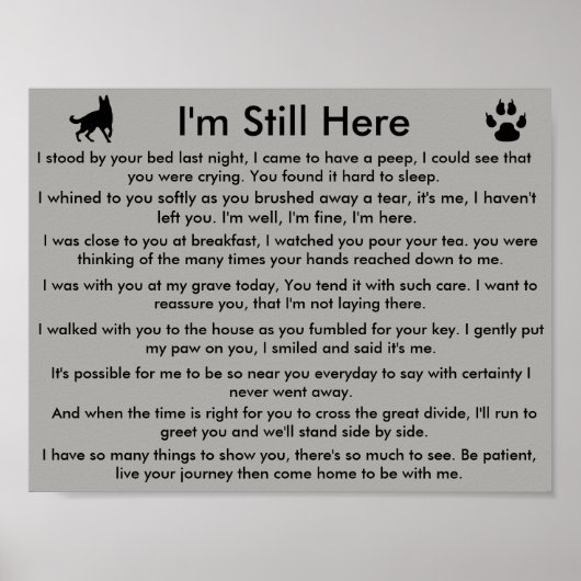 Pet memorial poster (Voorkant)
