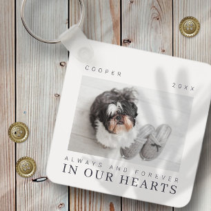 Pet Memorial Quote Simple Moderne Chic Photo Sleutelhanger