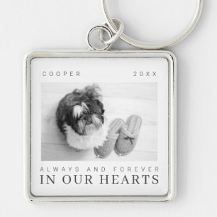 Pet Memorial Quote Simple Moderne Chic Photo Sleutelhanger