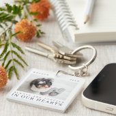 Pet Memorial Quote Simple Moderne Chic Photo Sleutelhanger (Voorkant Rechts)