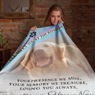 Pet Memorial Rainbow Bridge Foto Fleece Deken