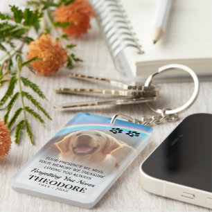 Pet Memorial Rainbow-foto Sleutelhanger