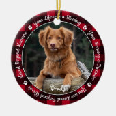 Pet Memorial Red Buffalo Pset Keepomwille Dog Foto Keramisch Ornament (Voorkant)