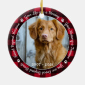 Pet Memorial Red Buffalo Pset Keepomwille Dog Foto Keramisch Ornament (Achterkant)
