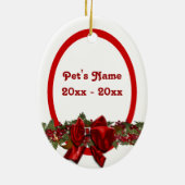 Pet memorial red PERSONALIZE Keramisch Ornament (Achterkant)