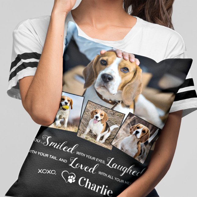 Pet Memorial Remembrance Poem Persoonlijk 4 Foto Accent Kussen (Creator heeft geüpload)