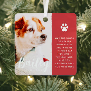 Pet Memorial Remembrance Quote Modern Simple Photo Metalen Ornament