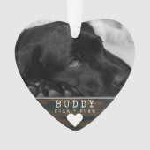 Pet Memorial Rustic Wood Heart Keepsaké Photo (devant)