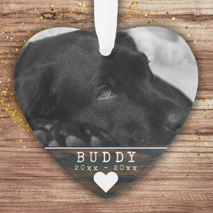 Pet Memorial Rustic Wood Heart Keepsaké Photo