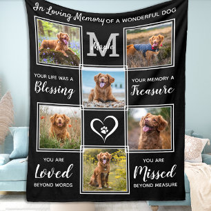 Pet Memorial Specialized 6 Afbeelding Collage Dog Fleece Deken