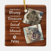 Pet Memorial Sympathy Cat Keepomwille Foto Keramisch Ornament (Voorkant)