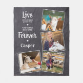 Pet Memorial Sympathy Keepslag Pet Loss 4 Foto Fleece Deken (Voorkant)