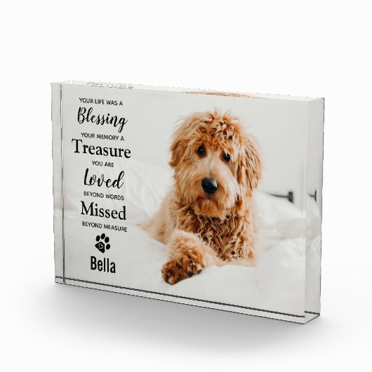 Pet Memorial Sympathy Pet Loss Dog Fotoblokken (Rechts)