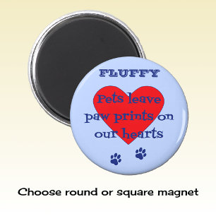 Pet memory aangepaste naampagina print blauw magneet