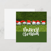 Pet met golfbal en kerstmuts feestdagenkaart (Voorkant / Achterkant)
