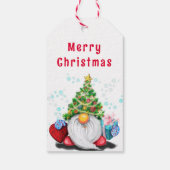 Pet met kerstbomen Gnome Gift Labels Cadeaulabel (Achterkant)