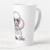 Pet Mom Vibes Poodle Dog Sunglasses Pink Gift Latte Mok (Rechterhoek)