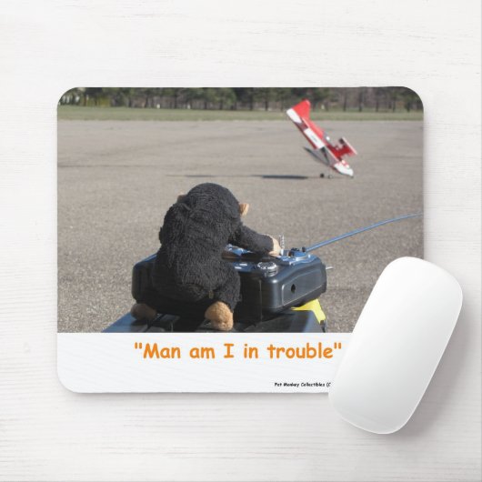 Pet Monkey Crashing Dads RC Plane Mouse Mat Muismat (Met muis)