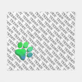 PET NAAM Patroon Kleurrijke Paw Print Fun Fleece Deken (Voorkant (Horizontaal))