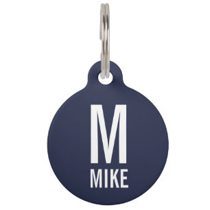 Pet Name and Monogram with QR Code Huisdierpenning