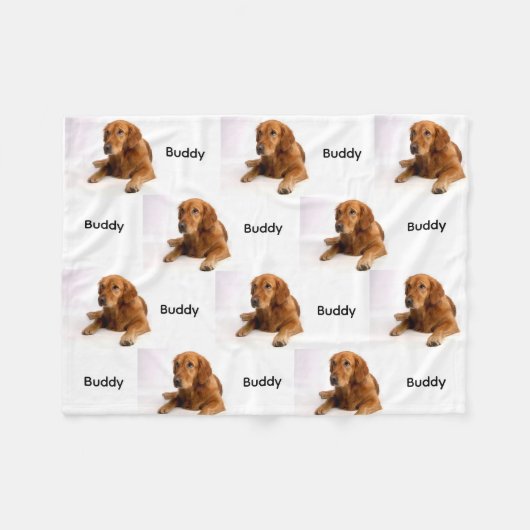 Pet Name And Photo Editable Fleece Blanket (Voorkant (Horizontaal))
