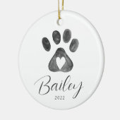 Pet Name Paw-kerstversiering afdrukken Keramisch Ornament (Links)