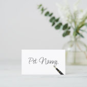 Pet Nanny Elegant Handschrift Script Visitekaartje (Staand voorkant)