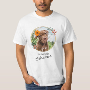 Pet Noël Personnalisé Chien Photo T-shirt