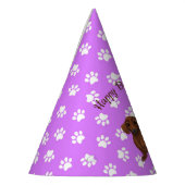 Pet Paarse Dachshund Party Feesthoedjes (Links)