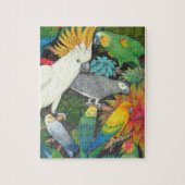 Pet Parrots in Bromeliad Planten Puzzle Legpuzzel (Verticaal)