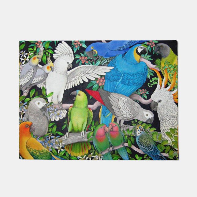 Pet Parrots of the World Doormat Deurmat (Voorkant)