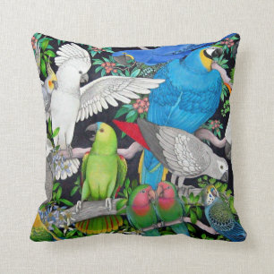 Pet Parrots of the World Pillow Kussen