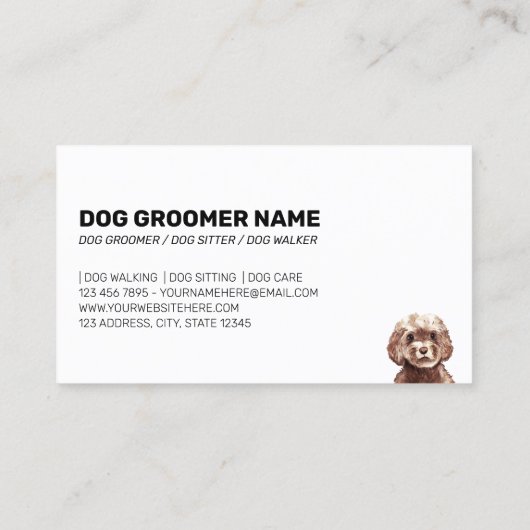 Pet Patroon Bruine Cocker Spaniel Curl Dog Visitekaartje (Achterkant)