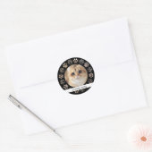 Pet Paw Custom Cat Photo Ceramic Ornament Ronde Sticker (Envelop)