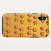 Pet paw gold glitter print op gouden achtergrond Case-Mate iPhone case (Achterkant (horizontaal))