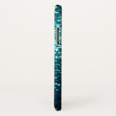 Pet paw green glitter print op turkooise glitter Case-Mate iPhone case (Achterkant / rechts)