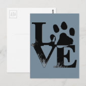 Pet Paw in LOVE Briefkaart (Voorkant / Achterkant)