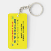 Pet Paw Print Emergency Alert Sleutelhanger (achterkant)