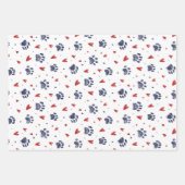 Pet Paw Print Heart Pattern Cute Valentijnsdag Inpakpapier Vel (Voorkant)
