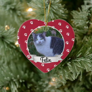 Pet Paw Print Photo Keepomwille Ceramic Ornament