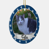 Pet Paw Print Photo Keepomwille Ceramic Ornament (Rechts)