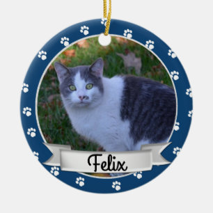 Pet Paw Print Photo Keepomwille Ceramic Ornament