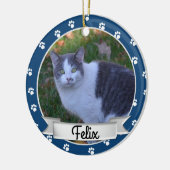Pet Paw Print Photo Keepomwille Ceramic Ornament (Links)