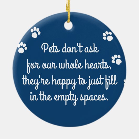 Pet Paw Print Photo Keepomwille Ceramic Ornament (Achterkant)