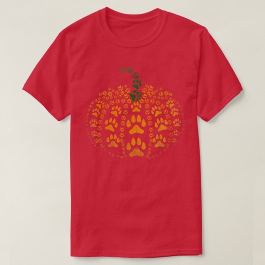 Pet Paw Print Pumpkin T-shirt (Design voorkant)